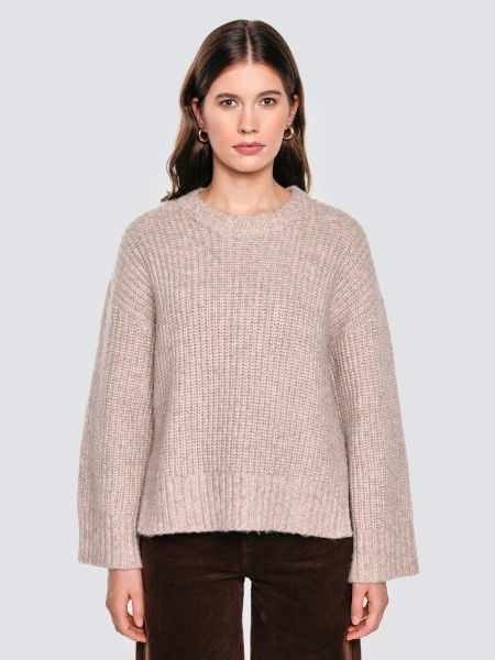 Sweter damski beżowy Amaya 805. Brązowe swetry damskie Big Star, l, bez wzorów, z dzianiny, biznesowe, bez kołnierzyka, bez ramiączek, bez kaptura. Za 249.99 zł.