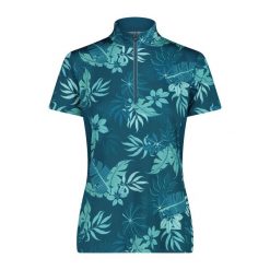 Damska koszulka z półgolfem CMP. Niebieskie t-shirty damskie CMP, m, bez wzorów, z materiału, bez kołnierzyka. Za 134.99 zł.