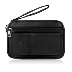 Saszetka męska skórzana do ręki z miejscem na telefon czarna Paolo Peruzzi T-132-BL. Czarne saszetki męskie z materiału, eleganckie. Za 119.00 zł.