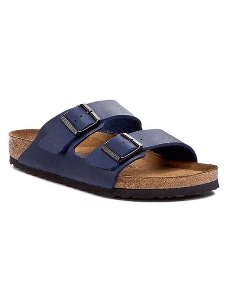 Birkenstock Klapki Arizona 051061 Granatowy. Niebieskie klapki męskie Birkenstock, ze skóry. Za 319.99 zł.