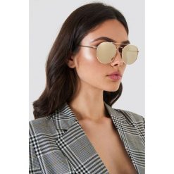 Le Specs Okulary przeciwsłoneczne Revolution - Gold. Brązowe okulary przeciwsłoneczne damskie Le Specs. Za 242.95 zł.