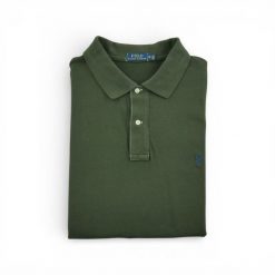 Second life - Krótki rękaw Polo męskie Khaki - Stan dobry. Zielone buty sportowe męskie Ralph Lauren, bez zapięcia, na golfa. Za 105.71 zł.