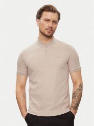 Calvin Klein Polo K10K111201 Beżowy Regular Fit. Brązowe koszulki polo męskie Calvin Klein, m, bez wzorów, z bawełny, bez ramiączek. Za 199.99 zł.