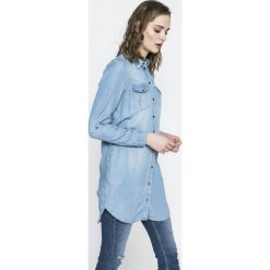 Vero Moda - Sukienka. Niebieskie sukienki damskie Vero Moda, na co dzień, l, bez wzorów, z denimu, casualowe, bez kołnierzyka, bez ramiączek, maxi, proste. W wyprzedaży za 119.90 zł.