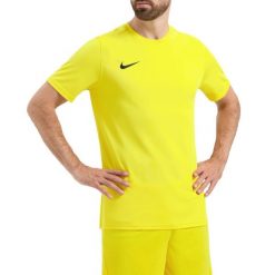 Koszulka piłkarska męska Nike Park Vii. Żółte koszulki sportowe męskie Nike, l, bez wzorów, z materiału, bez kołnierzyka, bez ramiączek, na fitness i siłownię, dri-fit (nike). Za 104.40 zł.