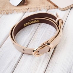 Pasek Skórzany Damski OPD-04 Brødrene Beżowy 105 cm. Brązowe paski damskie bez wzorów, z materiału, biznesowe. Za 43.99 zł.