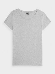 4F T-shirt regular gładki damski XXL. Szare t-shirty damskie 4f, xxl, bez wzorów, z dzianiny, bez kołnierzyka. W wyprzedaży za 39.99 zł.