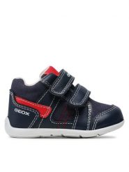 Geox Sneakersy B Elthan B. A B251PA 05410 C4075 Granatowy. Niebieskie buty sportowe chłopięce Geox, bez wzorów, ze skóry, bez zapięcia. Za 219.99 zł.