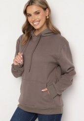 Szara Bluza z Kapturem o Klasycznym Kroju z Polarową Wyściółką Venasira. Szare bluzy męskie Born2be, m, bez wzorów, z jeansu, z kapturem. Za 69.99 zł.