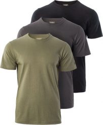 Magnum KOSZULKA MAGNUM BASIC T-SHIRT 3-PACK OLIVINE/FORGED IRON/BLACK M. Czarne t-shirty męskie MAGNUM, m, bez wzorów, bez kołnierzyka. Za 102.82 zł.