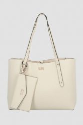 GUESS Beżowa shopperka damska 3 w 1 Brenton. Brązowe torebki do ręki damskie Guess, z aplikacjami, eleganckie, bez dodatków. W wyprzedaży za 583.99 zł.