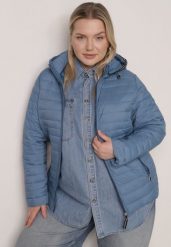 Niebieska Pikowana Kurtka Przejściowa z Odpinanym Kapturem Tidesse. Niebieskie kurtki damskie Born2be, uniwersalny, bez wzorów, z jeansu. Za 99.99 zł.