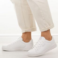 Białe półbuty damskie American Club Rl153. Białe obuwie sportowe damskie American CLUB, bez wzorów, z jeansu. Za 169.00 zł.