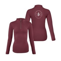 Bluzka techniczna Cathrine bordowa. Brązowe bluzki damskie JD ATTACK, bez wzorów, sportowe, bez kołnierzyka, bez ramiączek. Za 229.00 zł.