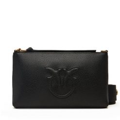 Torebka PINKO. Czarne listonoszki damskie Pinko, bez wzorów, bez dodatków. Za 699.99 zł.