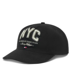 Czapka z daszkiem Tommy Hilfiger. Czarne czapki i kapelusze męskie Tommy Hilfiger, bez wzorów. Za 149.99 zł.