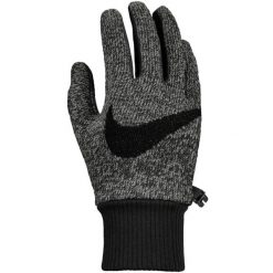 Męskie Rękawiczki Do Biegania DriFIT. Czarne rękawiczki męskie Nike, bez wzorów, z elastanu. Za 207.99 zł.
