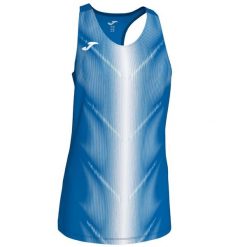 Damski tank top Joma Olympie. Białe koszulki sportowe damskie Joma, bez wzorów, bez kołnierzyka, bez ramiączek, do biegania. W wyprzedaży za 85.45 zł.