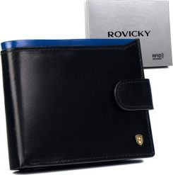 Rovicky Skórzany portfel męski z kieszenią na dowód rejestracyjny Rovicky. Portfele męskie ROVICKY, bez wzorów. Za 124.83 zł.