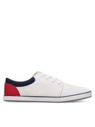 Lanetti Trampki MS20347-11 Biały. Białe trampki męskie Lanetti, bez wzorów, z materiału, bez zapięcia. Za 59.99 zł.