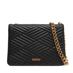 Torebka DKNY. Czarne torebki do ręki damskie DKNY, bez wzorów, wizytowe, bez dodatków. Za 519.99 zł.