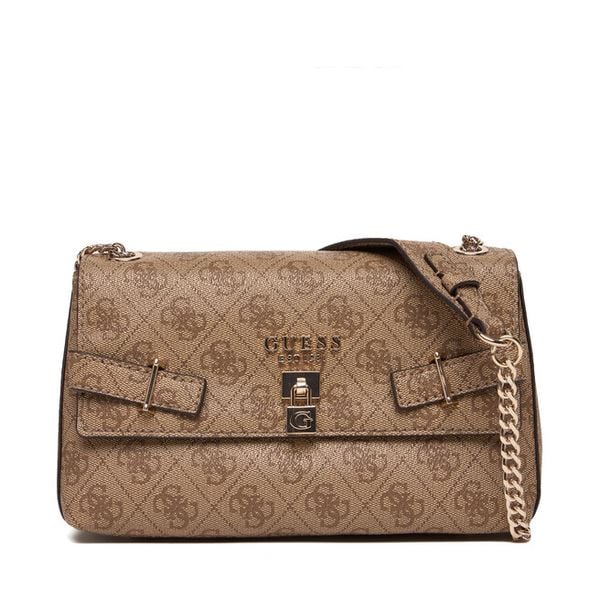 Torebka Guess. Brązowe torebki do ręki damskie Guess, z aplikacjami, klasyczne, bez dodatków. Za 349.99 zł.