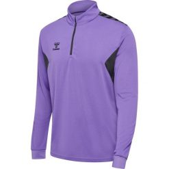 Bluza półzapięta Hummel Authentic. Fioletowe bluzy sportowe męskie Hummel, bez wzorów, z dresówki, bez kaptura, na fitness i siłownię. Za 246.00 zł.