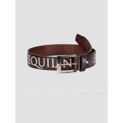 Skórzany pasek z haftem Equiline. Brązowe paski damskie EQODE BY EQUILINE, bez wzorów. Za 556.00 zł.