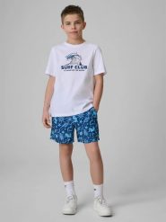 Spodenki plażowe boardshorty chłopięce 4F 4FJRSS26UBDSM213. Niebieskie szorty dla chłopców 4f, bez wzorów, z elastanu. Za 68.99 zł.