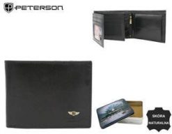 Portfel męski PETERSON PTN 22306-VT czarny. Czarne portfele męskie Peterson, bez wzorów. Za 97.99 zł.