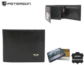 Portfel męski PETERSON PTN 22306-VT czarny. Czarne portfele męskie Peterson, bez wzorów. Za 97.99 zł.