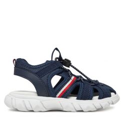 Sandały Tommy Hilfiger. Niebieskie sandały chłopięce Tommy Hilfiger, bez zapięcia. Za 189.99 zł.