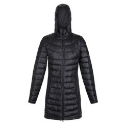 Płaszcz Ocieplany Z Kapturem Damski Andel III. Czarne płaszcze damskie Regatta, xl, bez wzorów, z materiału, eleganckie, długie, z kapturem. Za 132.99 zł.