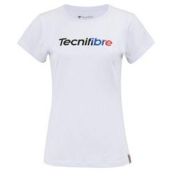 Koszulka damska Tecnifibre Club 22. Białe t-shirty damskie TECNIFIBRE, l, bez wzorów, z bawełny, sportowe, bez kołnierzyka. W wyprzedaży za 99.00 zł.