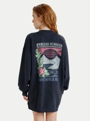 Roxy Bluza Saturday Night Vibes ERJKD03540 Czarny Oversize. Czarne bluzy damskie Roxy, s, bez wzorów, z bawełny, bez kaptura. Za 349.99 zł.