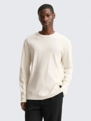 KOSZULKA MĘSKA DŁUGI RĘKAW TOM TAILOR BAWEŁNIANA LONGSLEEVE S. Brązowe koszulki sportowe męskie Tom Tailor, m, bez wzorów, z bawełny, bez kołnierzyka, bez ramiączek, na fitness i siłownię. Za 157.14 zł.