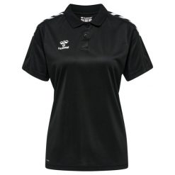Damska koszulka polo Hummel Functional. Czarne koszulki sportowe damskie Hummel, xs, bez wzorów, z materiału, bez kołnierzyka, bez ramiączek. Za 163.50 zł.