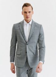 PAKO LORENTE – Szara marynarka garniturowa z wełną. Szare marynarki męskie Pako Lorente, bez wzorów, z elastanu, eleganckie. Za 849.99 zł.