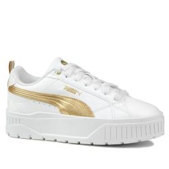 Buty damskie sportowe Puma KARMEN II METALLIC DREAM PLATFORM. Białe obuwie sportowe damskie Puma, bez wzorów, z materiału, trekkingowe. Za 229.00 zł.