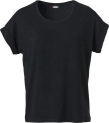 Clique T-shirt damski Katy, miękka wiskoza, luźny krój, czarny. Czarne t-shirty damskie CLIQUE, xl, bez wzorów, z elastanu, bez kołnierzyka. Za 125.10 zł.