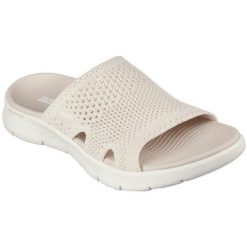 Sandały Skechers Go Walk Flex Sandal, Kobiety. Białe klapki damskie Skechers, bez wzorów, bez obcasa. Za 390.00 zł.
