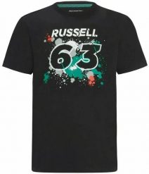 T-shirt męski Mercedes-AMG Petronas F1 George Russell #63 czarny. Czarne t-shirty męskie 55PROTEC, m, bez wzorów, z bawełny, klasyczne, bez kołnierzyka. Za 204.99 zł.