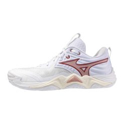 Buty do siatkówki damskie Mizuno Wave Momentum Elite. Białe obuwie sportowe damskie Mizuno, bez wzorów, z materiału, na fitness i siłownię, mizuno wave. Za 489.99 zł.