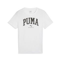 Koszulka dziecięca z nadrukiem Puma Squad. Białe t-shirty dla chłopców Puma, bez wzorów, bez ramiączek. Za 127.00 zł.