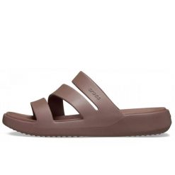 Klapki Crocs Getaway Strappy Z Klapkami Damskie. Brązowe klapki damskie Crocs, bez wzorów, bez obcasa. Za 173.10 zł.