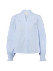 Neo Noir Bluzka - Astrida Stripe Stone Kobiety Bawełna niebieski, 38. Niebieskie bluzki damskie Neo Noir, bez wzorów, z bawełny, bez kołnierzyka, bez ramiączek. Za 229.95 zł.