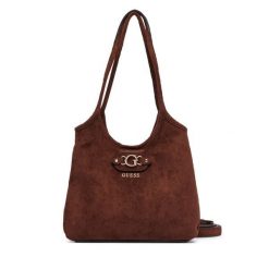 Torebka Guess. Brązowe torebki do ręki damskie Guess, z aplikacjami, klasyczne, bez dodatków. Za 494.99 zł.