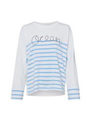 Marc Cain Bluza Kobiety Bawełna biały, 44. Białe bluzy damskie Marc Cain, bez wzorów, z bawełny, bez kaptura, żeglarskie. Za 849.95 zł.