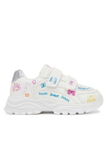 DeeZee Sneakersy CEO-AVO-19627-002 Biały. Białe buty sportowe dziewczęce DeeZee, bez wzorów, z materiału, bez zapięcia. Za 119.99 zł.