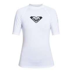 Koszulka do pływania damska ROXY Whole Hearted. Białe koszulki sportowe damskie Roxy, xl, bez wzorów, z elastanu, bez kołnierzyka, bez ramiączek, do pływania. Za 129.99 zł.